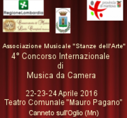 ASSOCIAZIONE MUSICALE STANZE DELL'ARTE 4°CONCORSO INTERNAZIONALE DI MUSICA DA CAMERA