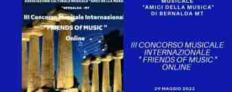 III CONCORSO MUSICALE INTERNAZIONALE "FRIENDS OF MUSIC" ONLINE BERNALDA MT